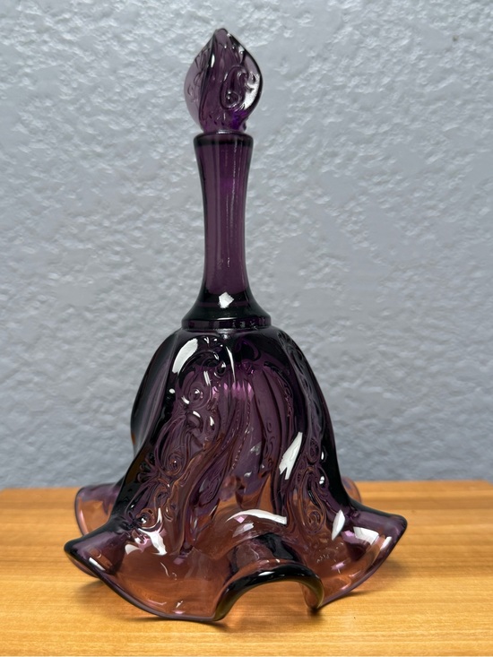 Fenton Other - Fenton Purple Glass Bell with Swirled Embossed Design